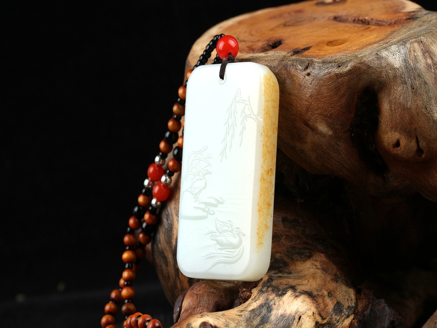 致契阔和田玉百年好合玉牌